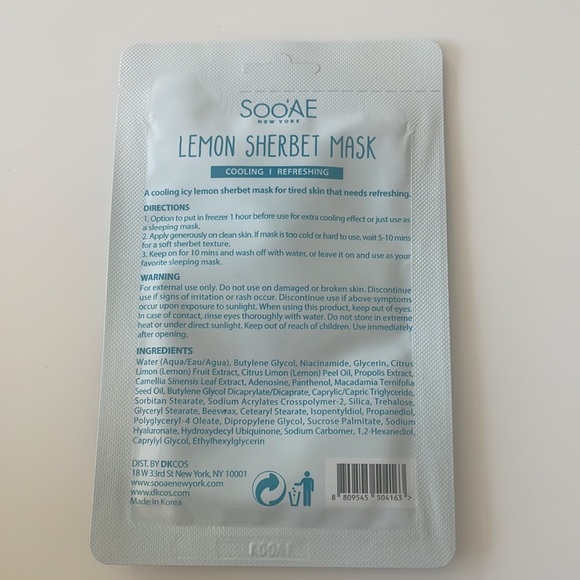 Korean Skincare Face Masks Bundle of 6: Soo’AE Honey Mask and Lemon Sherbet Mask - Picture 6 of 7